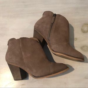 Tan suede booties